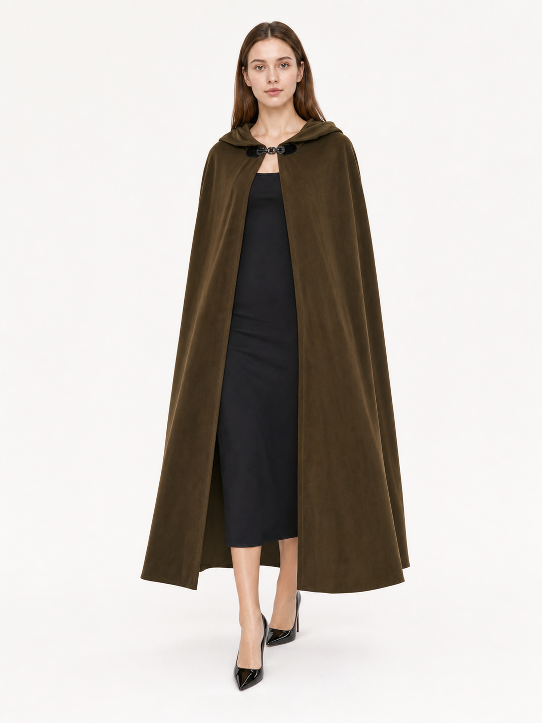 Brown Hooded Costume Cape