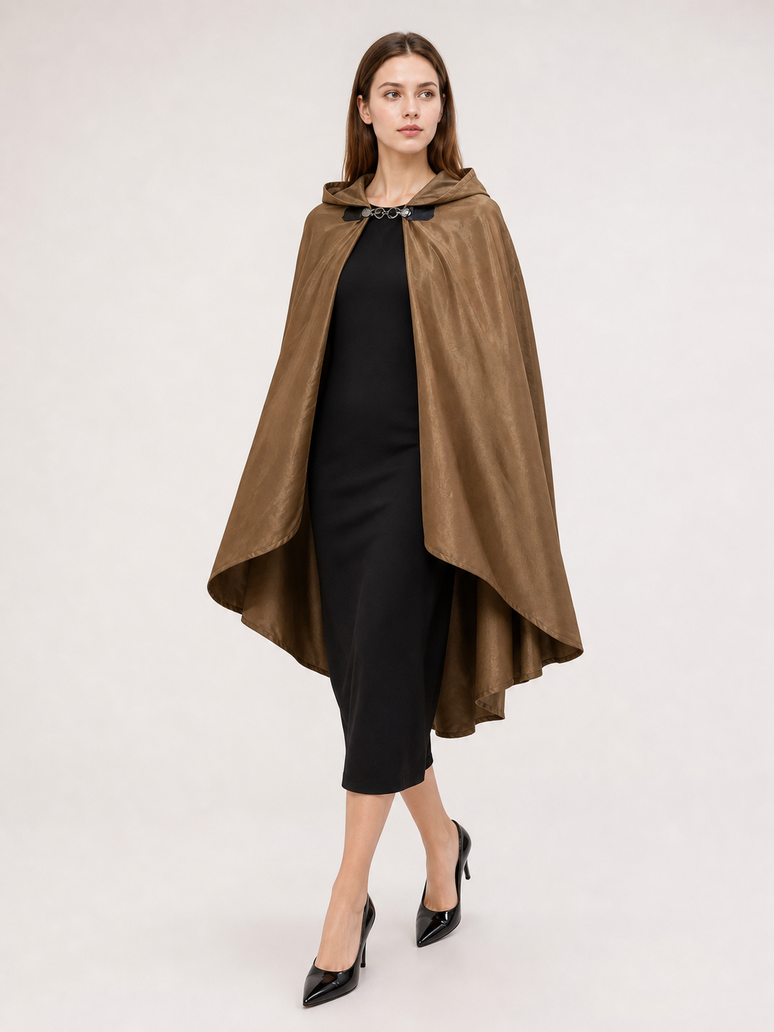 Brown Hooded Costume Cloak