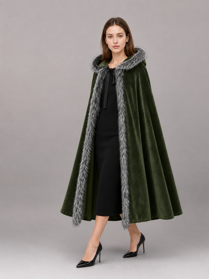 Olive Hooded Costume Cloak