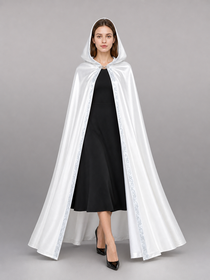 White Hooded Costume Cape, Medieval