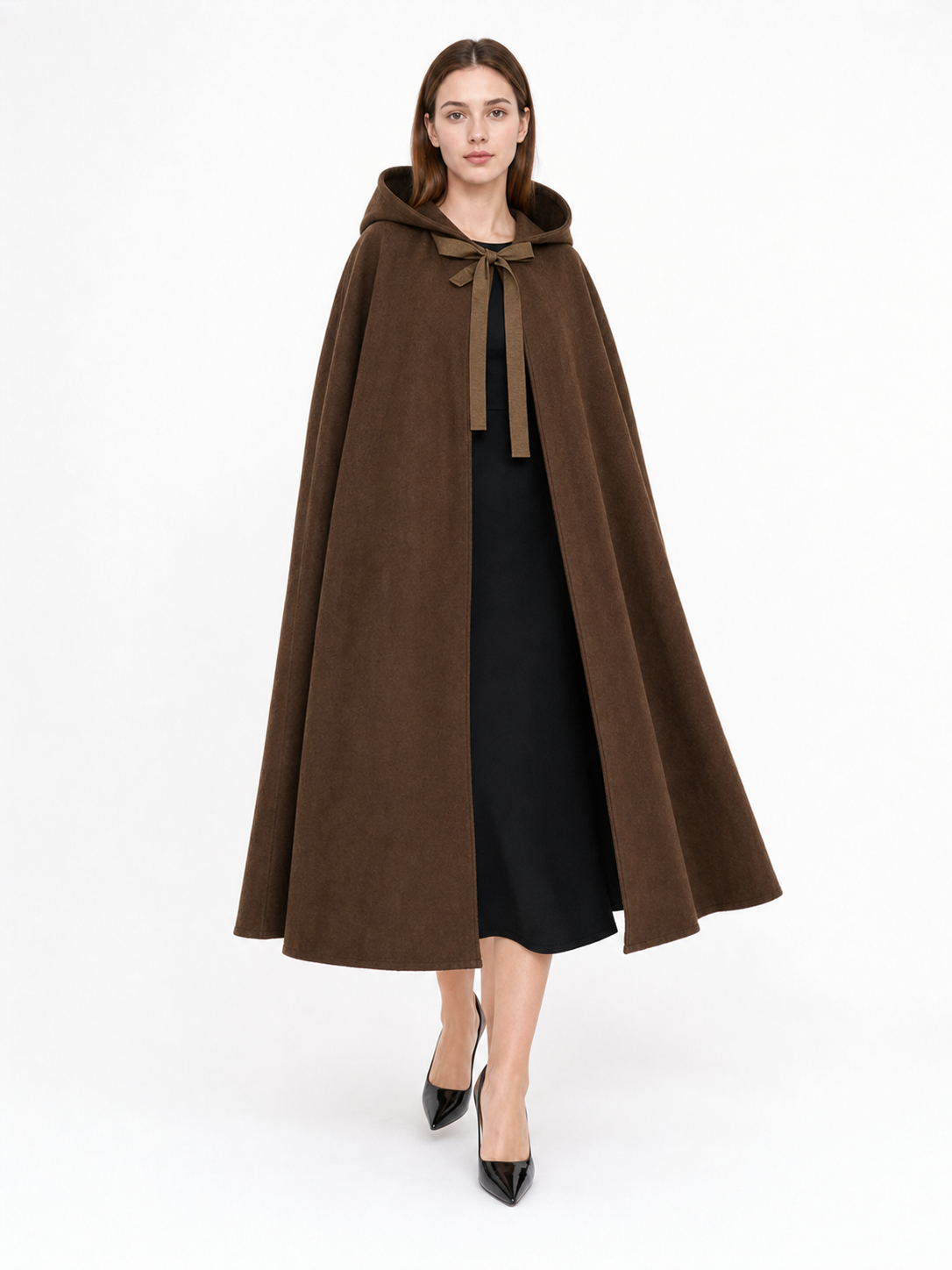 Brown carnival hood with tie