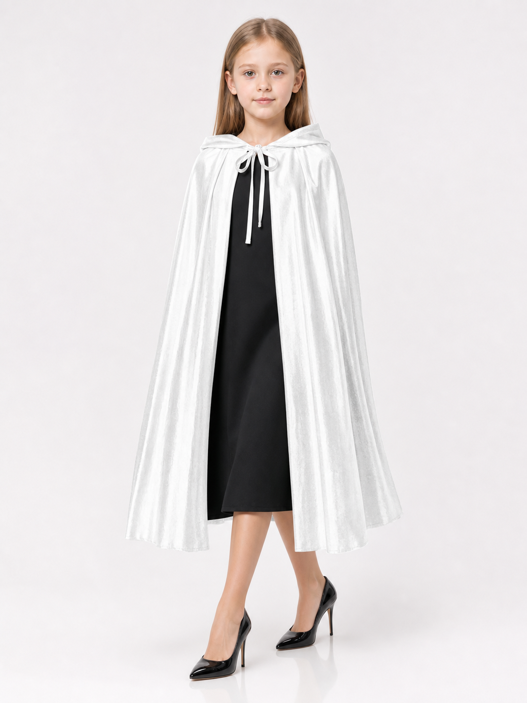 White Hooded Costume Cloak