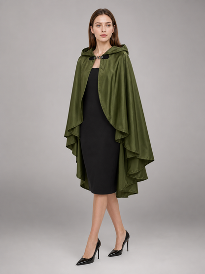Green Costume Cloak with a Large Hood