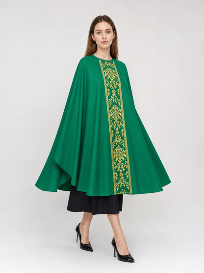Green Hooded Carnival Cloak for Cosplay
