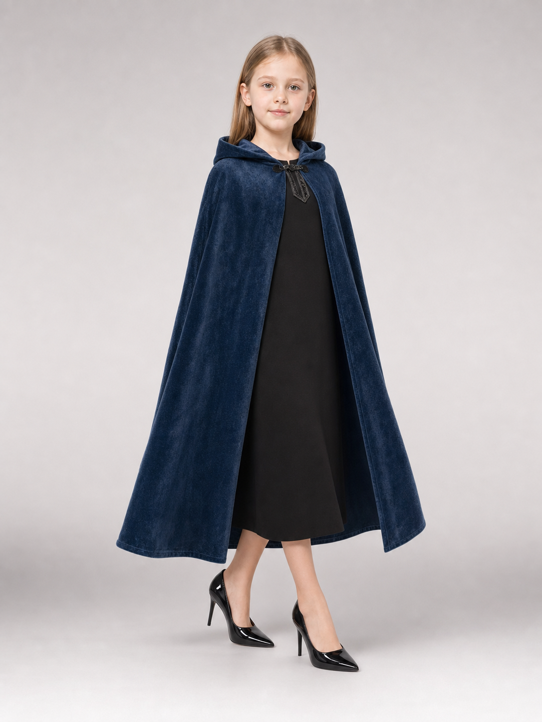 Blue Hooded Costume Cloak for Cosplay