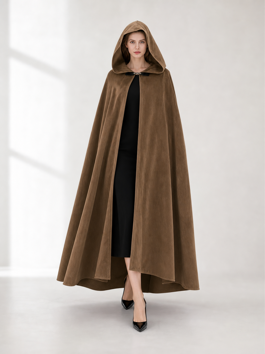 Brown Hooded Costume Cloak