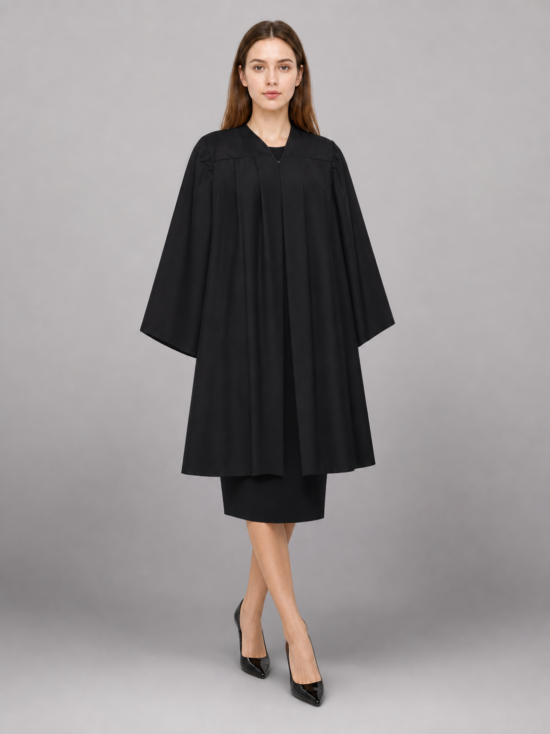 Long Black Hooded Carnival Cloak
