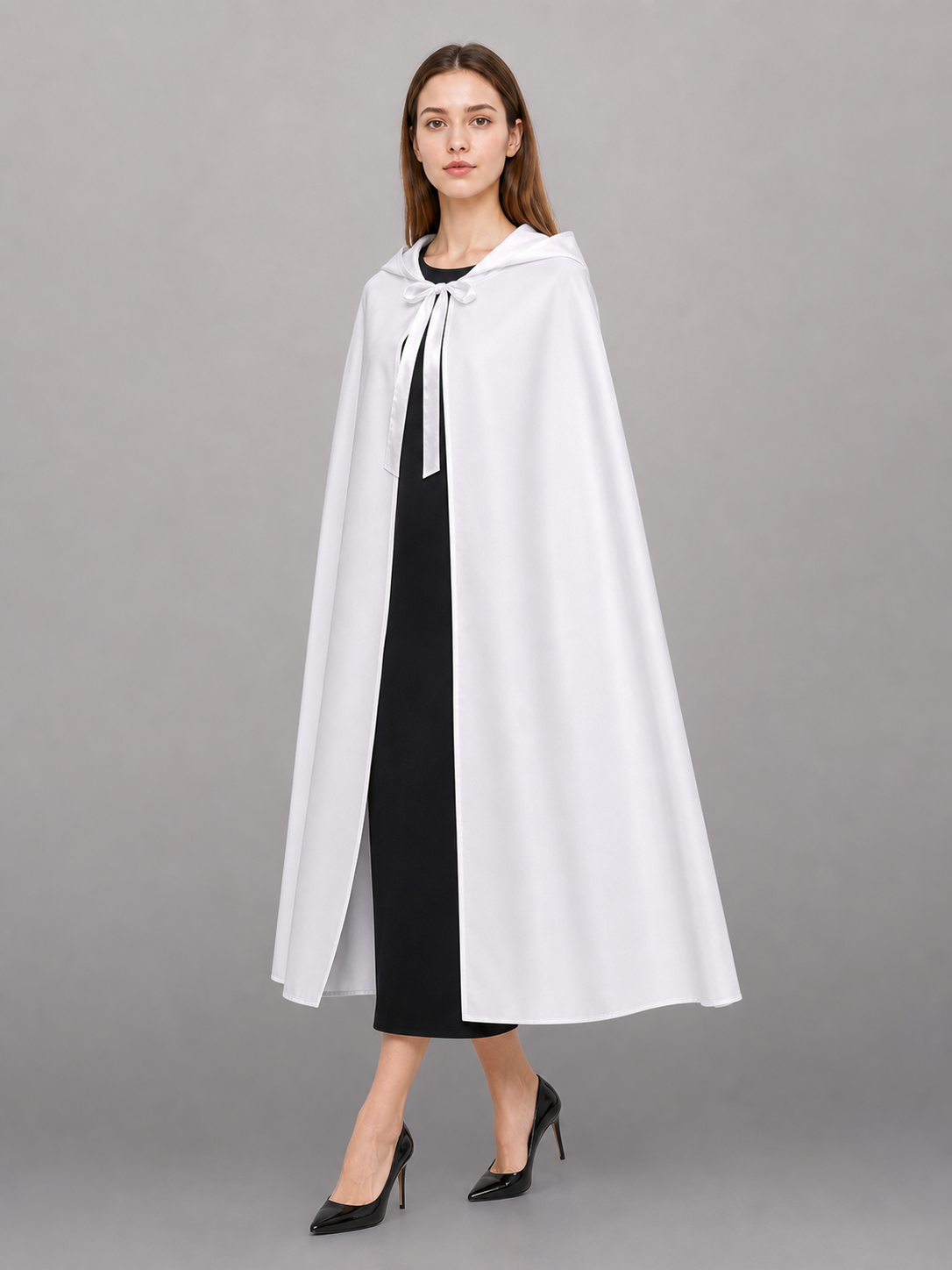 White Hooded Carnival Cloak for Cosplay