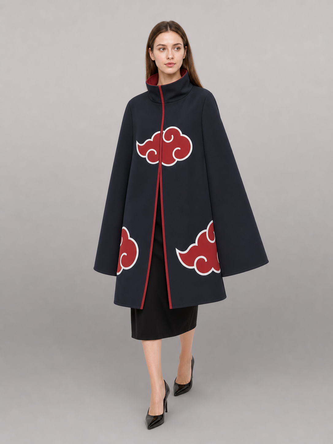 Dark Blue Carnival Cloak with Red Clouds