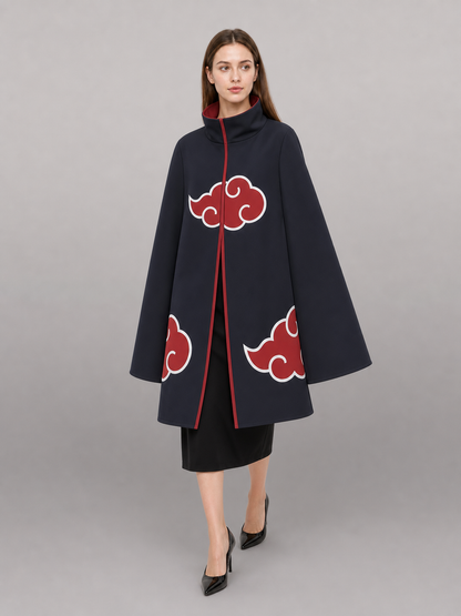 Dark Blue Carnival Cloak with Red Clouds