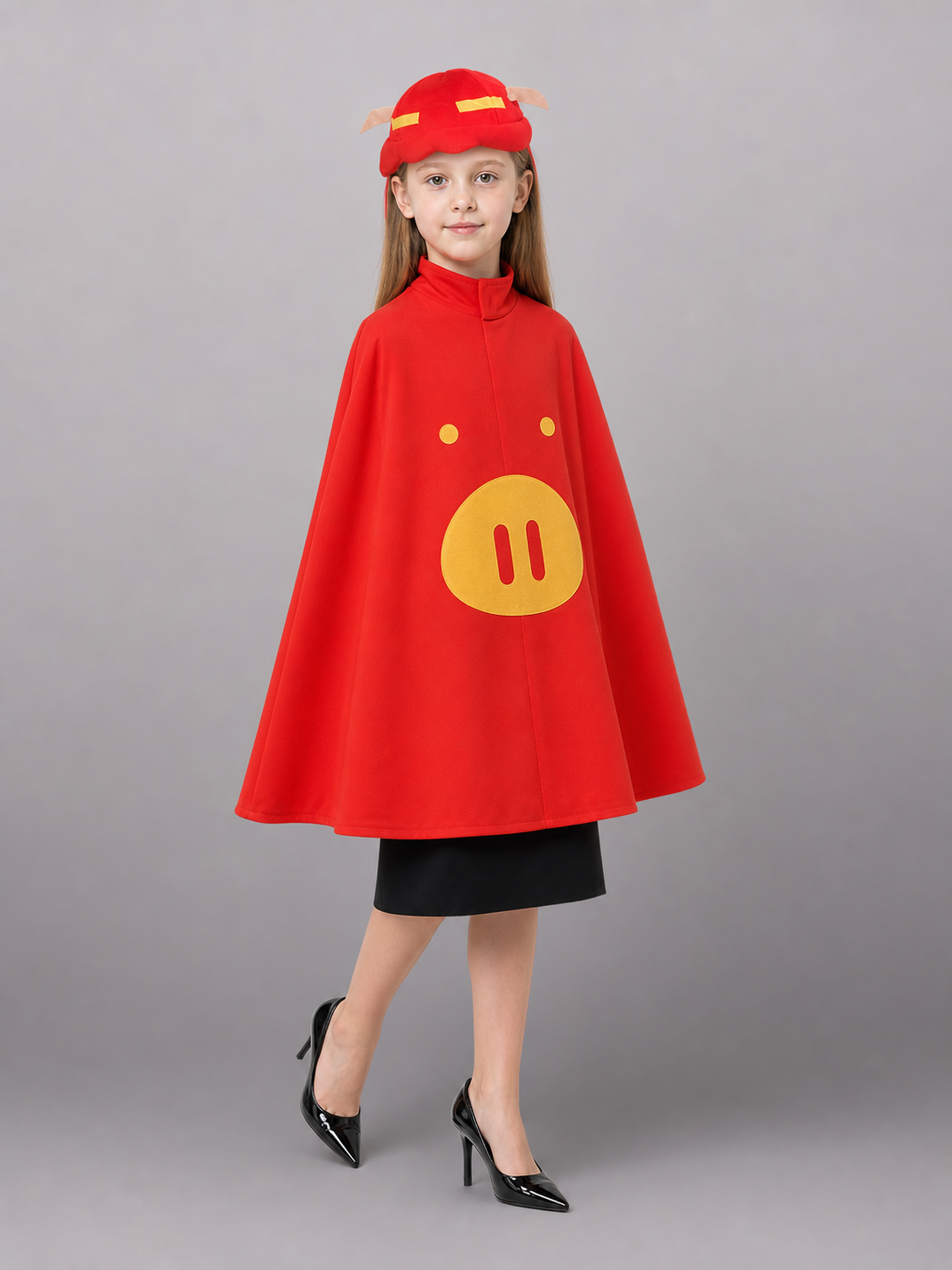 Red Superhero Costume with Yellow Details