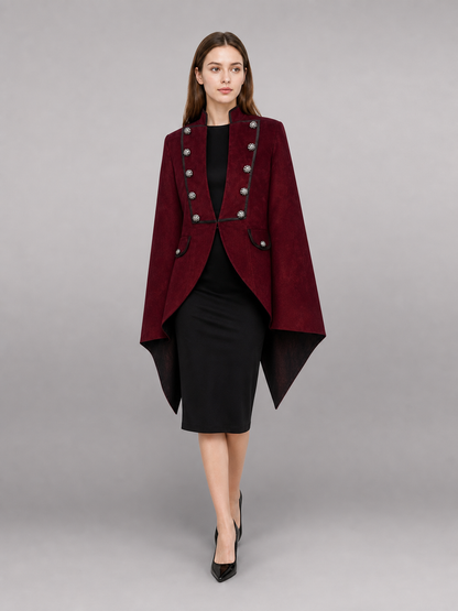 Carnival tailcoat in burgundy with black lapels