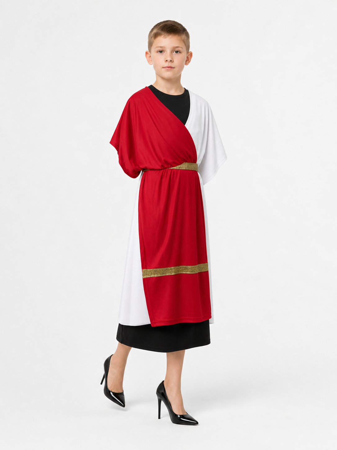Ancient Greek Costume with Red and Gold Ribbons occasion guide