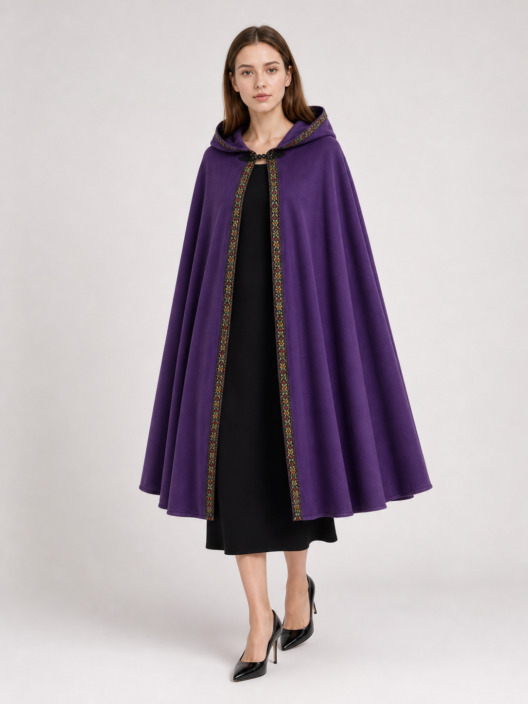 Purple Hooded Velvet Costume Cape product view 71