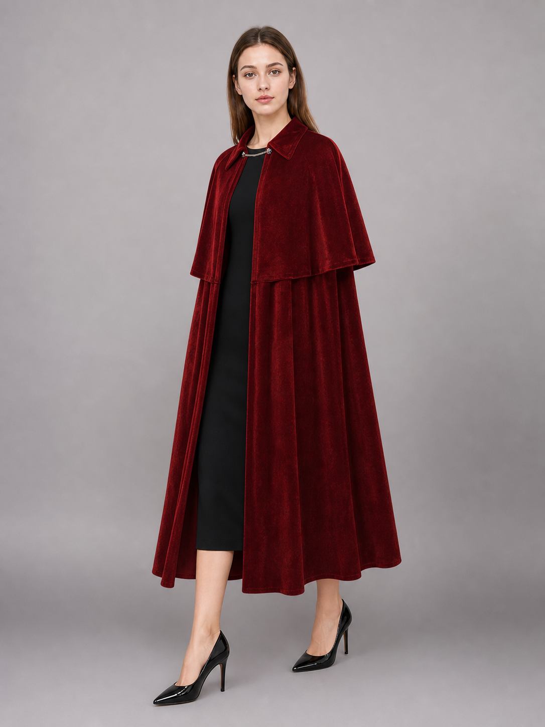 Burgundy costume cape, medieval look