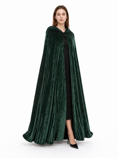 Hooded Dark Green Costume Cloak