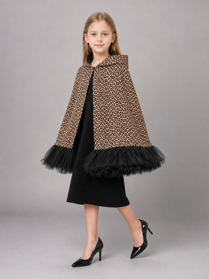 Leopard-Print Costume with Ears and Skirt