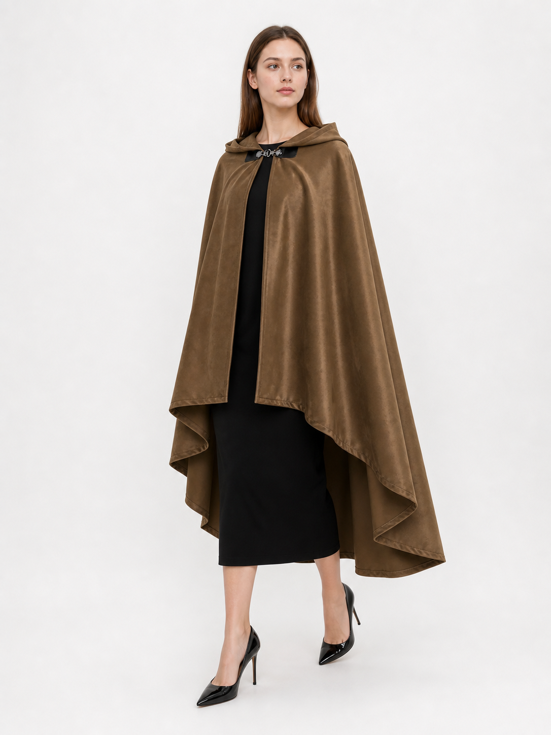 Brown Hooded Costume Cloak