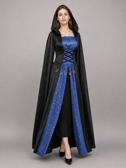 Black Hooded Costume Cloak for Cosplay