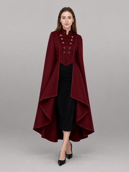 Gothic Burgundy Dress with Black Insert