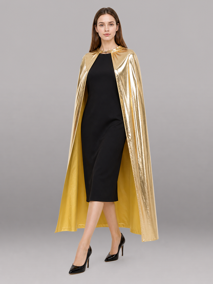 Golden Carnival Cape with Decorative Crown