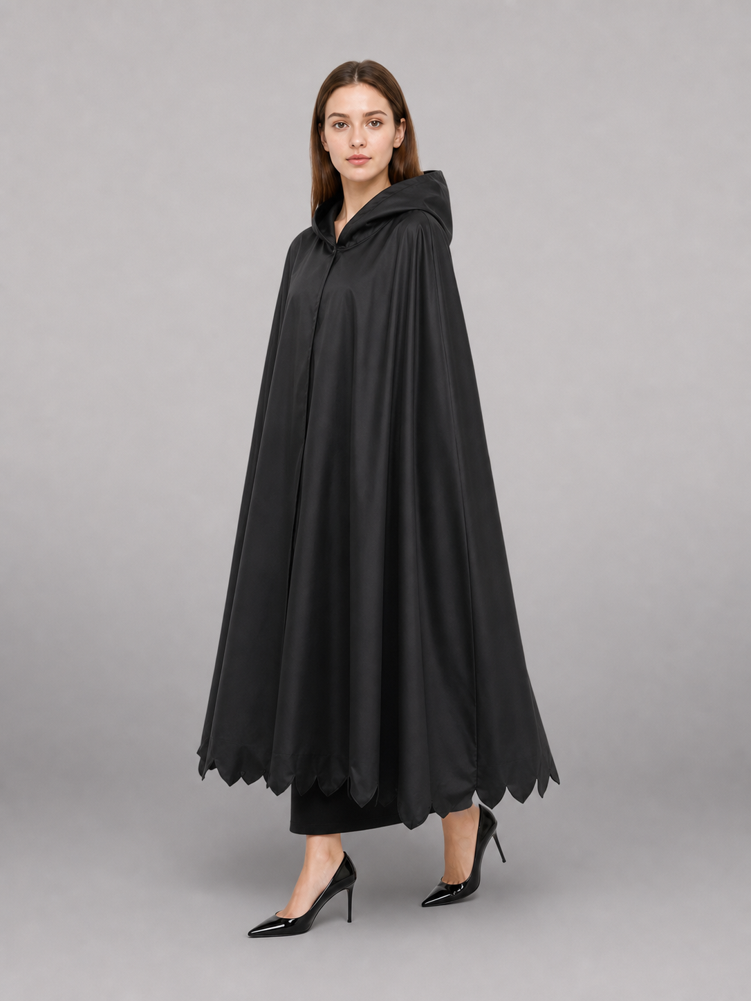 Black Hooded Carnival Cloak for Cosplay