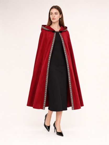 Red Hooded Carnival Cloak for Cosplay
