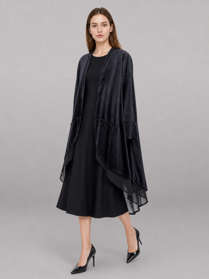 Black Carnival Cloak with Long Sleeves
