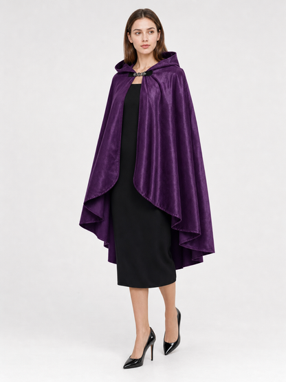 Purple Hooded Medieval Costume Cloak