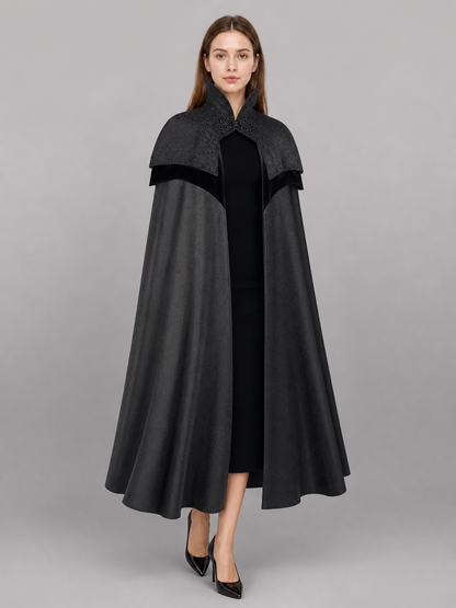Black Gothic Hooded Costume Cloak