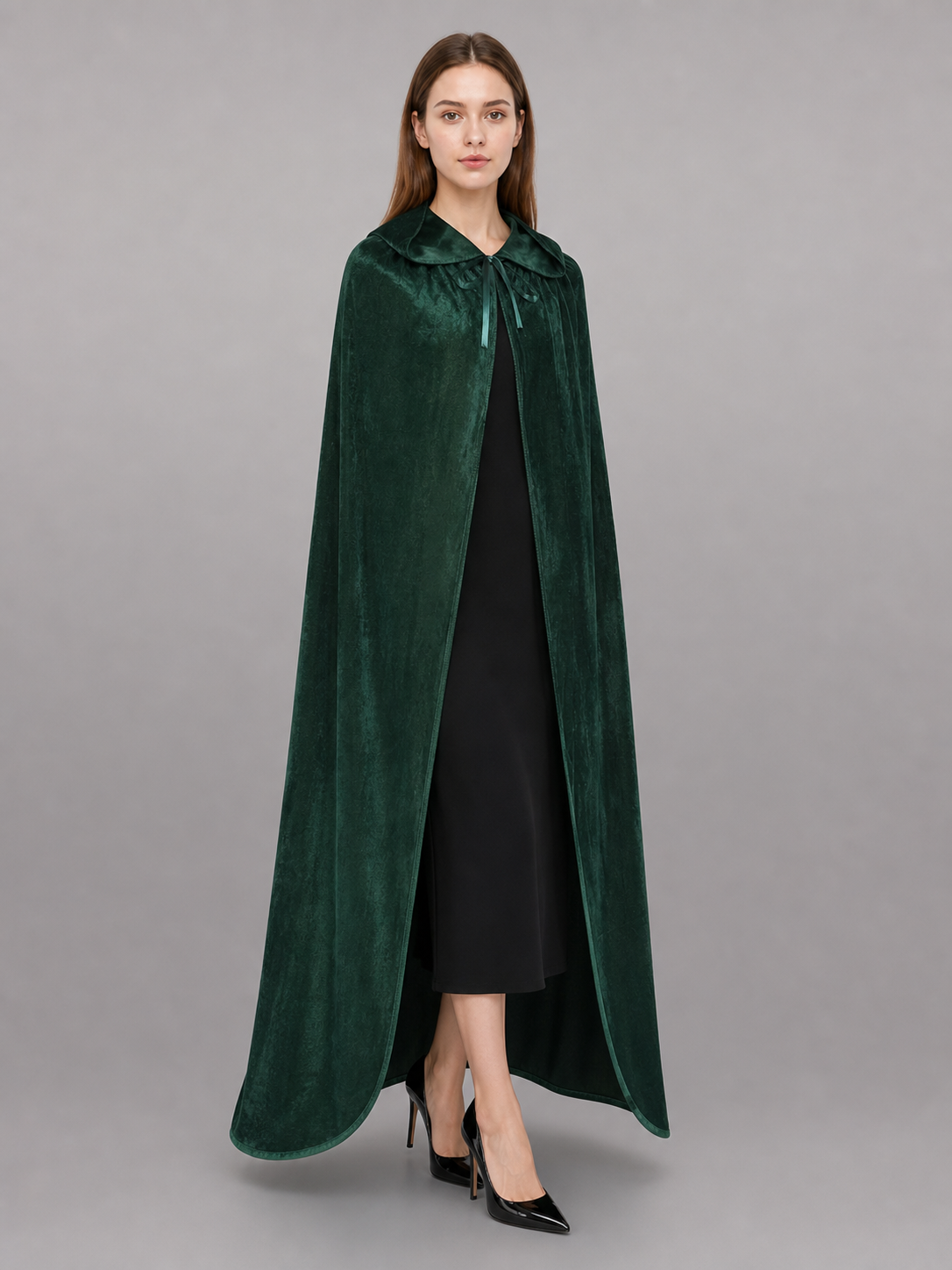 Green Gothic Carnival Cloak with Hood