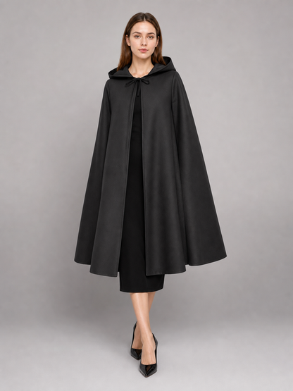 Black hooded carnival cloak for costumes