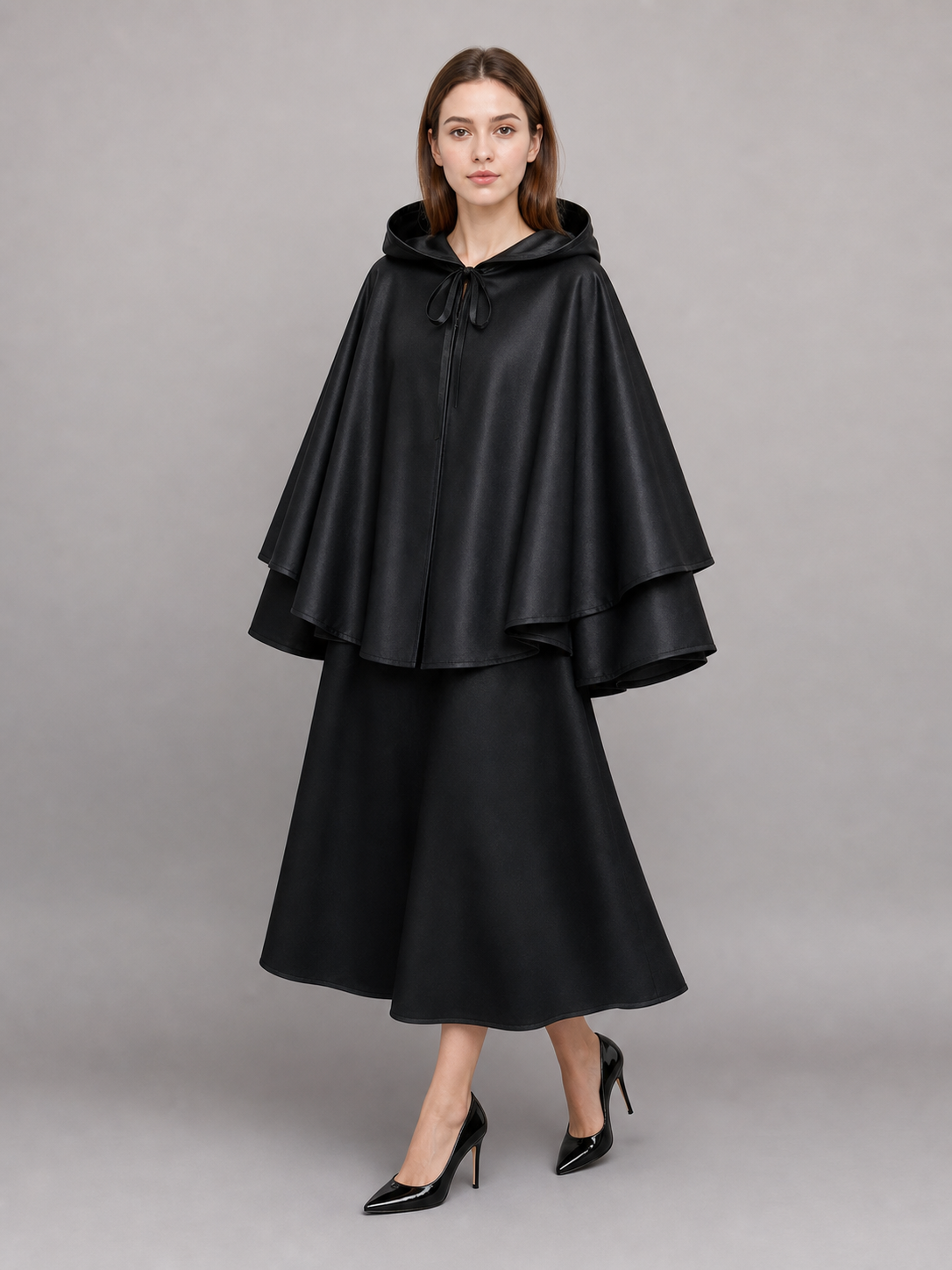 Black Hooded Costume Cloak for Cosplay