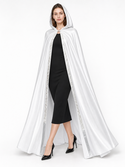 White Hooded Costume Cape, Medieval