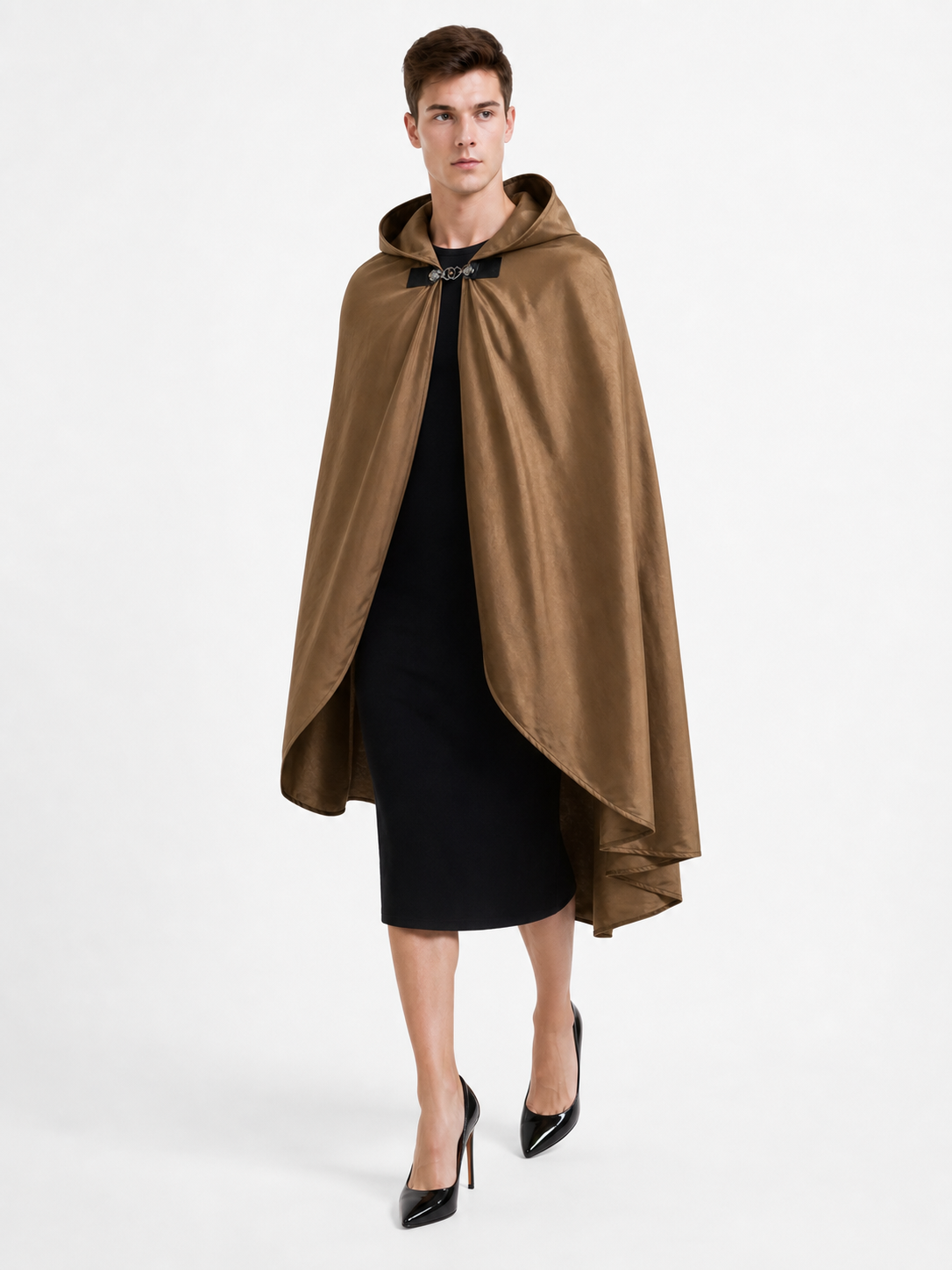 Brown Hooded Costume Cloak