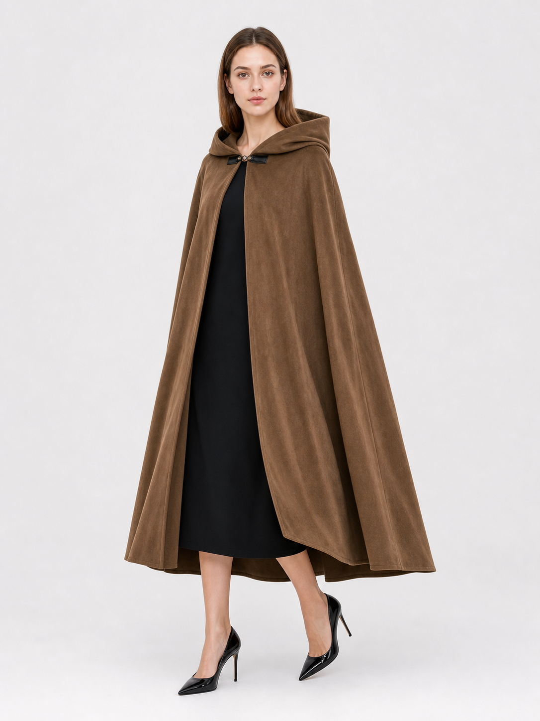 Brown Hooded Costume Cloak
