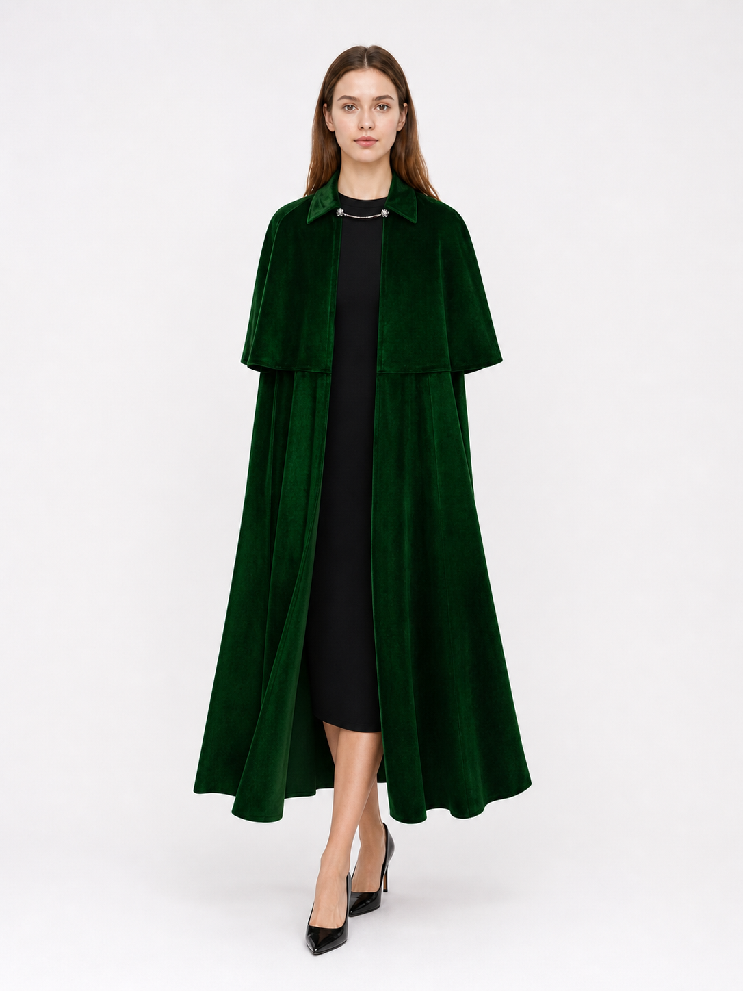 Dark Green Carnival Cape for a Costume