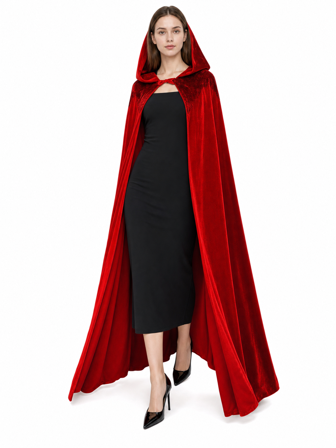 Red Hooded Carnival Cloak for Cosplay