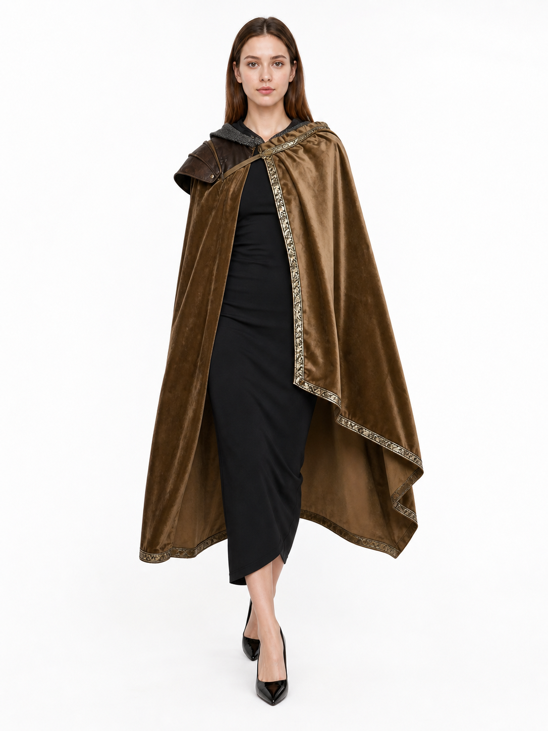 Brown Asymmetrical Carnival Cape