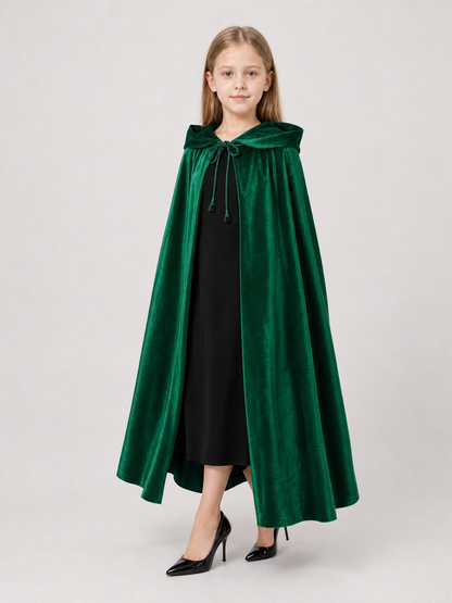 Dark Green Hooded Costume Cloak