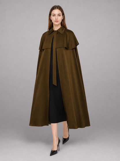 Brown shirt dress with a collar and buttons