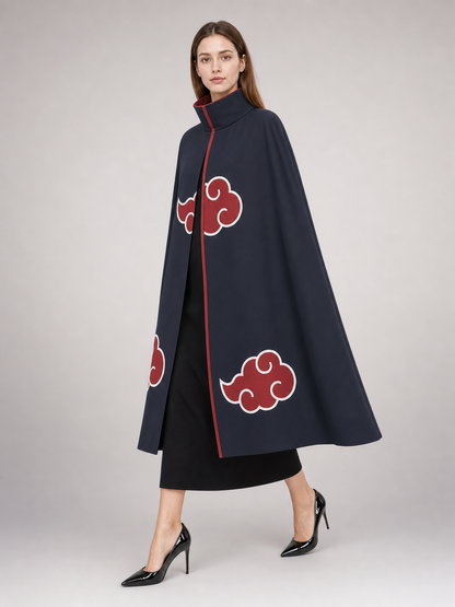 Black Carnival Cloak with Red Clouds