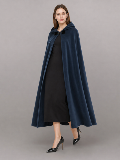 Dark Blue Hooded Costume Cloak