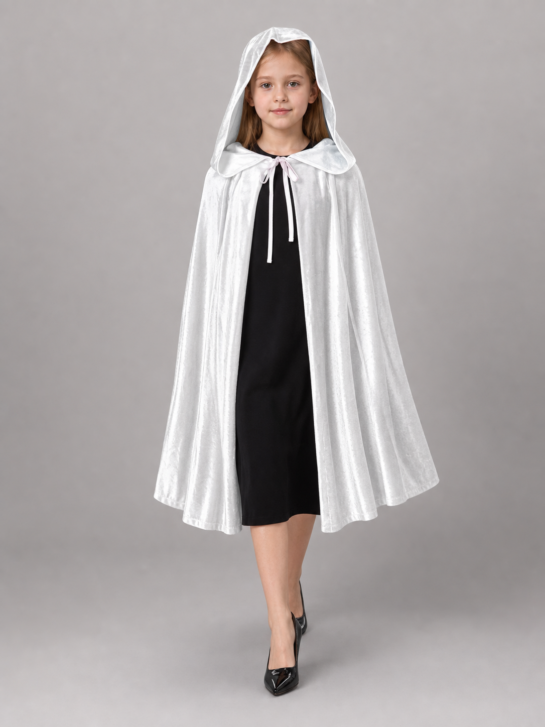 White Hooded Costume Cloak