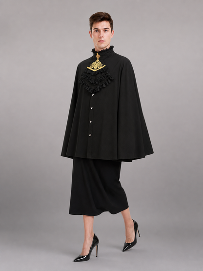 Gothic Shirt with Jabot and Gold Detailing