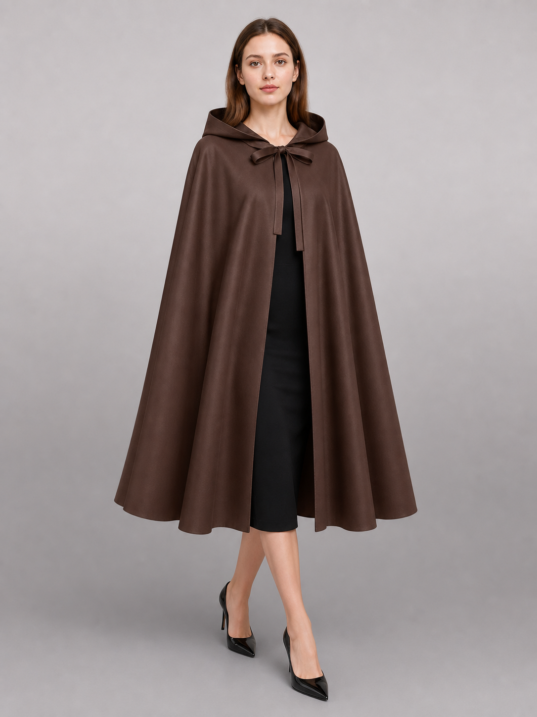 Brown Hooded Costume Cloak