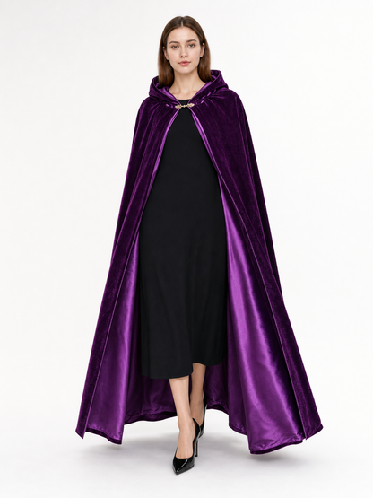 Purple Hooded Costume Cloak