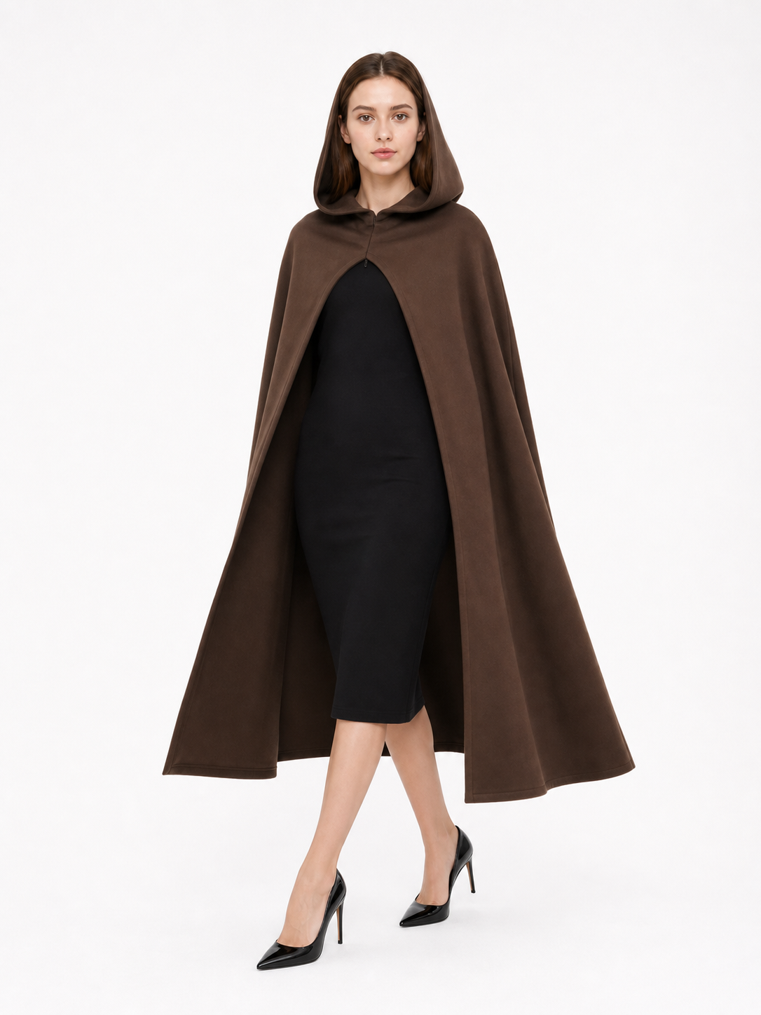 Brown Hooded Carnival Cloak
