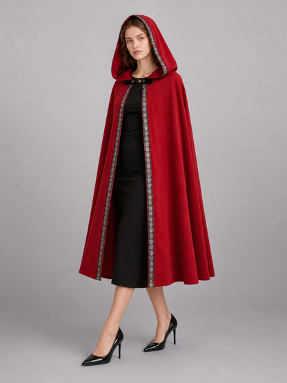 Red Hooded Carnival Cloak for Cosplay