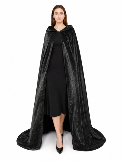 Black Gothic Hooded Carnival Cloak